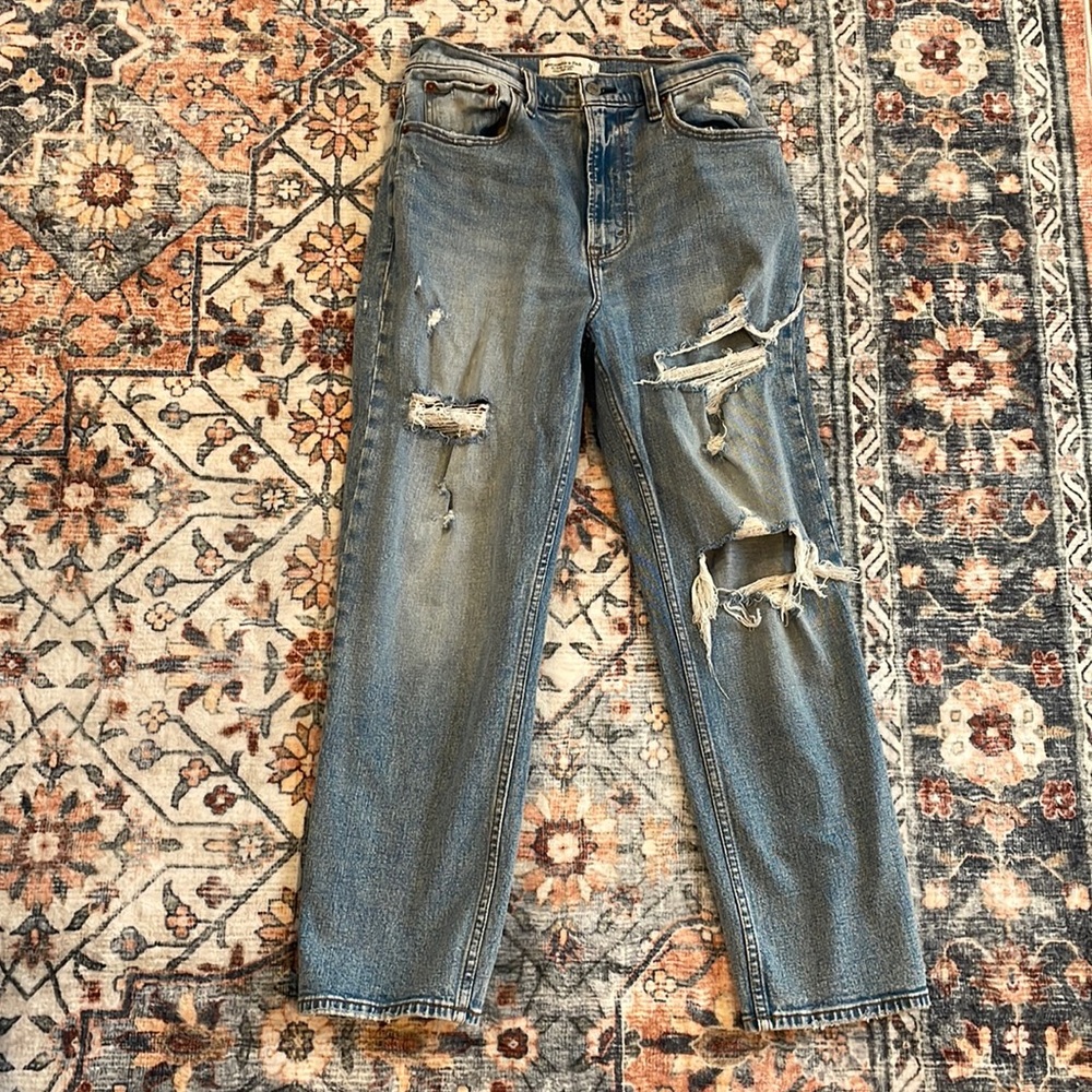 Abercrombie and Fitch The Ankle Straight Ultra High Rise Jeans
